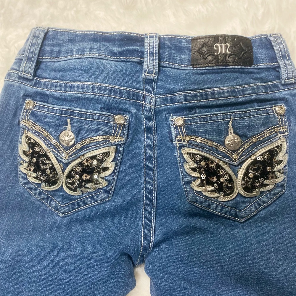 Miss Me Girls Jeans with Embellished Pocket Detail size 8